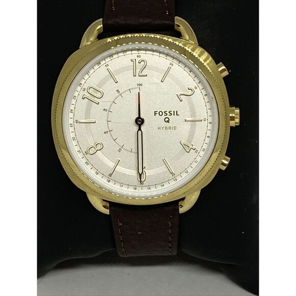 Fossil FTW1201 Women's Brown Leather Silver Analog Dial Hybrid Smartwatch XX797 - Picture 2 of 12